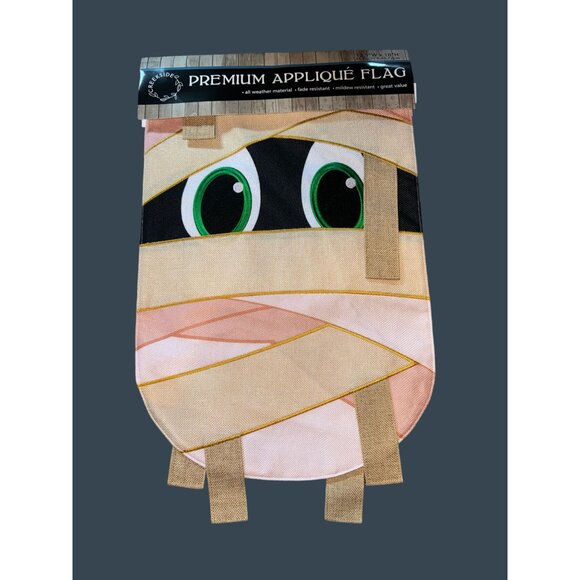 Halloween Mummy Garden Flag 12.5" x 18" Weather Fade Resistant  Appliqué - Picture 8 of 11